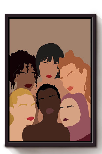 Females Power Girls Wall Decor Gift For International Women Day Home Decor Girlfriend Framed Canvas