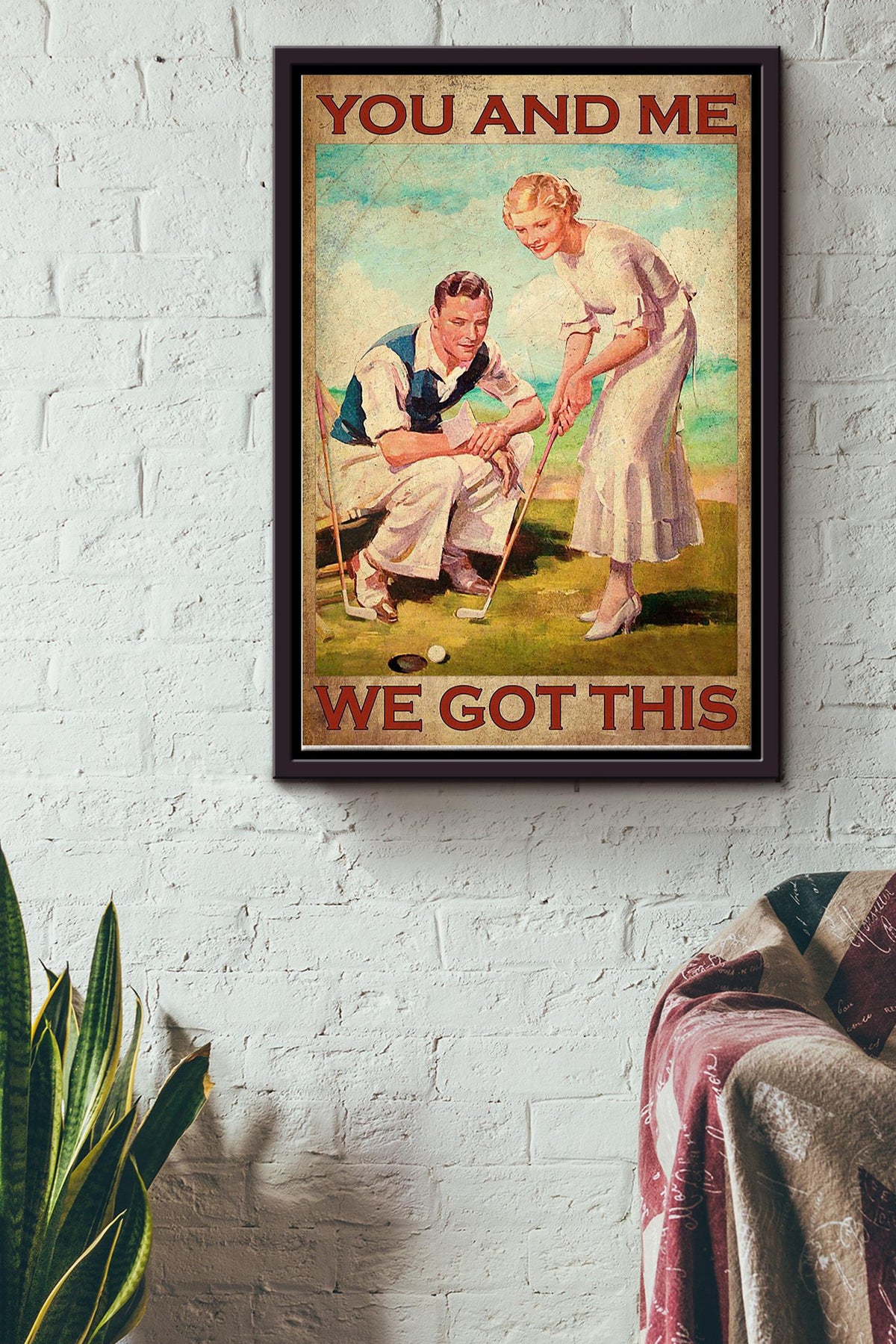 Golf Couple You And Me We Got This Poster Framed Matte Canvas