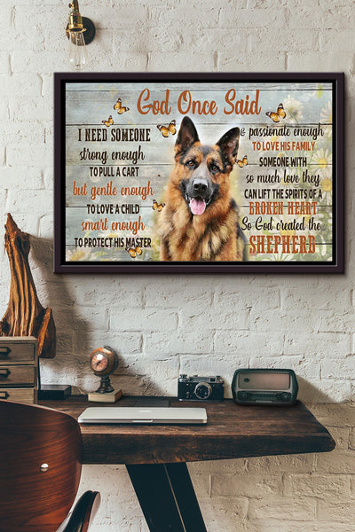 God Created The Best German Shepherd Poster n Framed Matte Canvas
