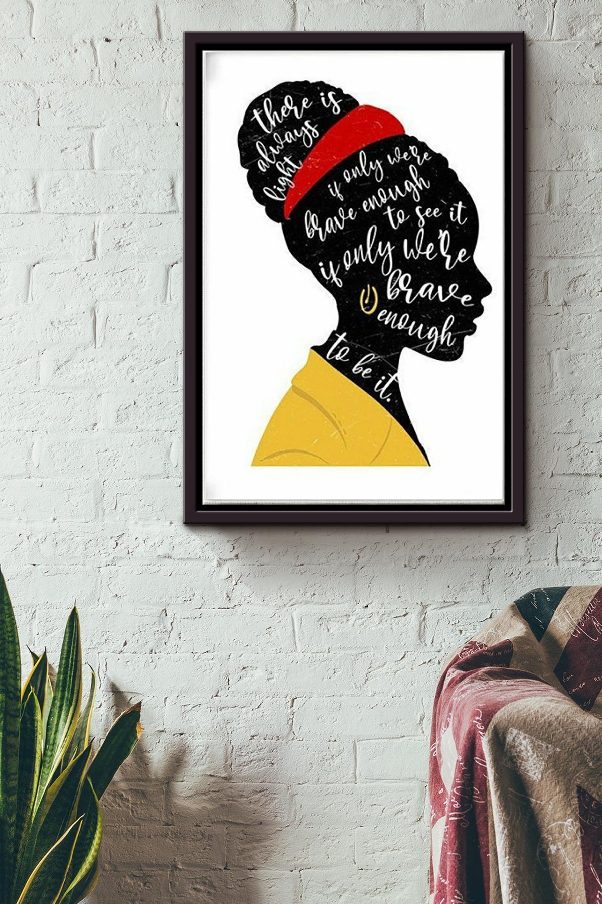 Amanda Gorman Portrait Poster There Is Always Light Typography Inspirational Framed Matte Canvas