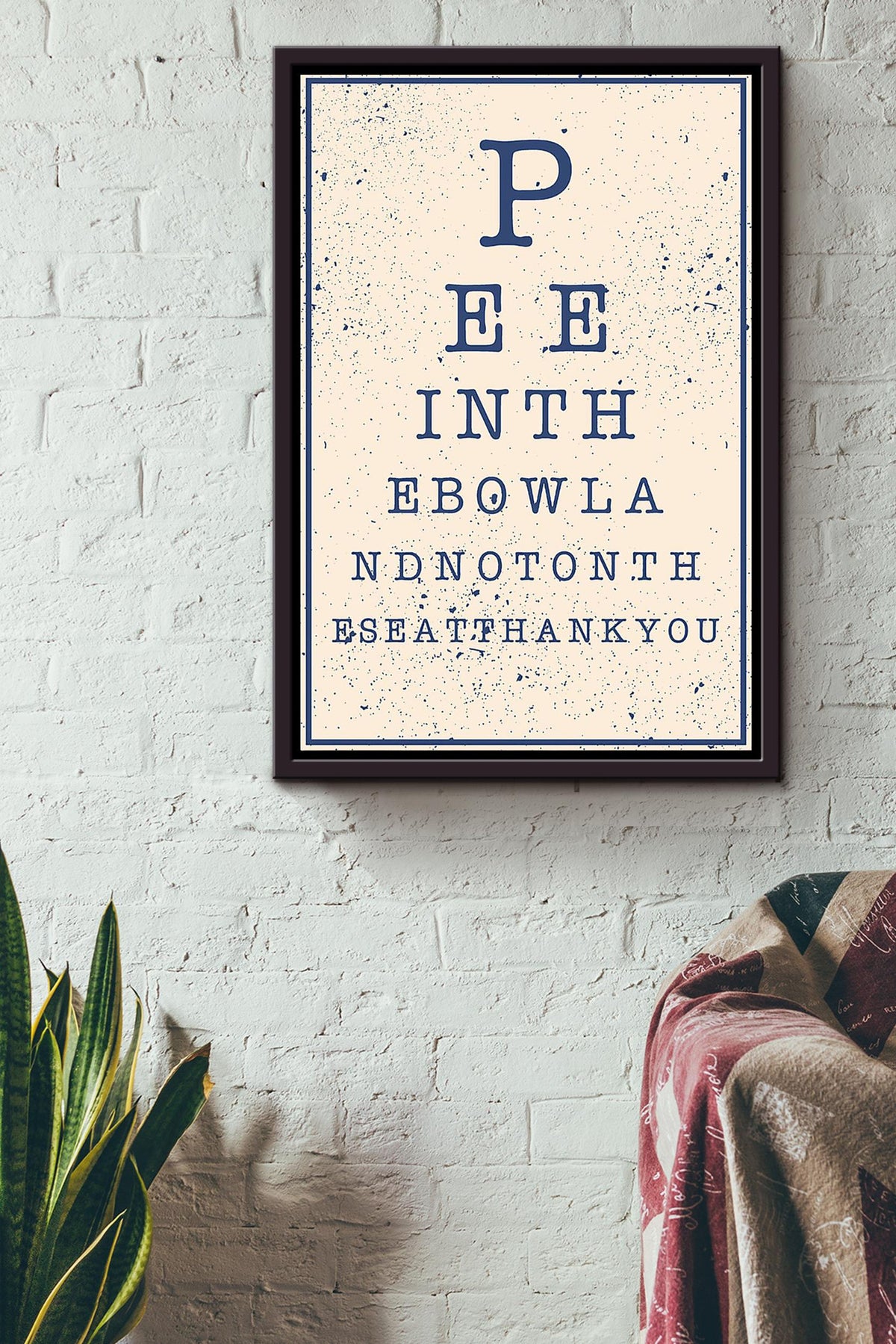 Funny Bathroom Text Wall Decor Gift For Housewarming Framed Canvas