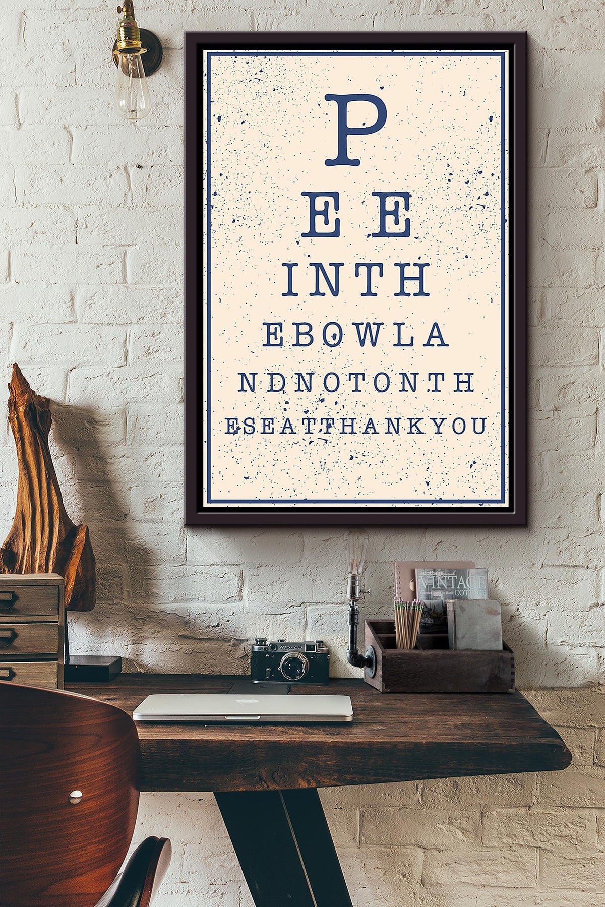 Funny Bathroom Text Wall Decor Gift For Housewarming Framed Canvas
