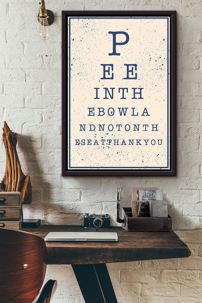 Funny Bathroom Text Wall Decor Gift For Housewarming Framed Canvas