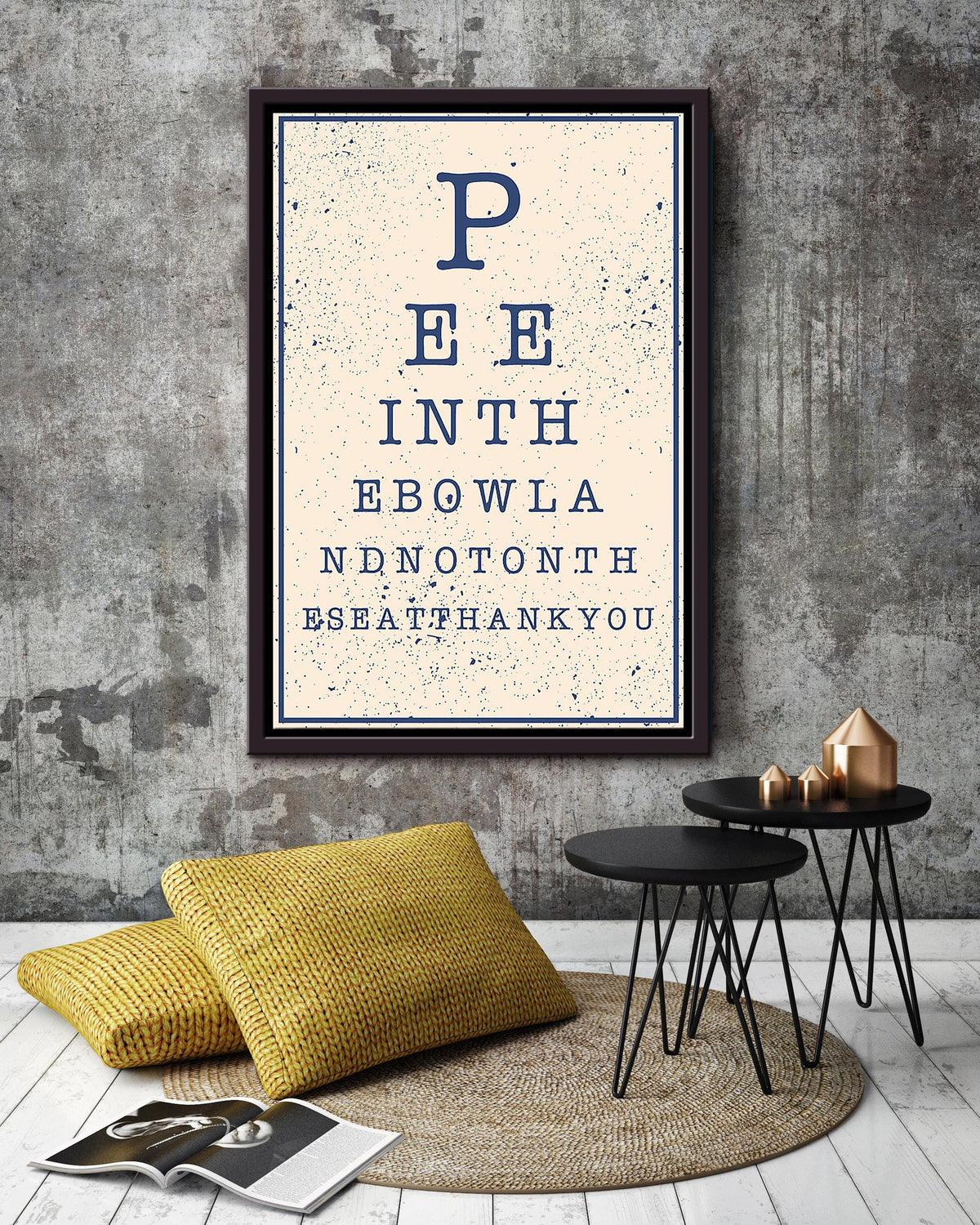 Funny Bathroom Text Wall Decor Gift For Housewarming Framed Canvas