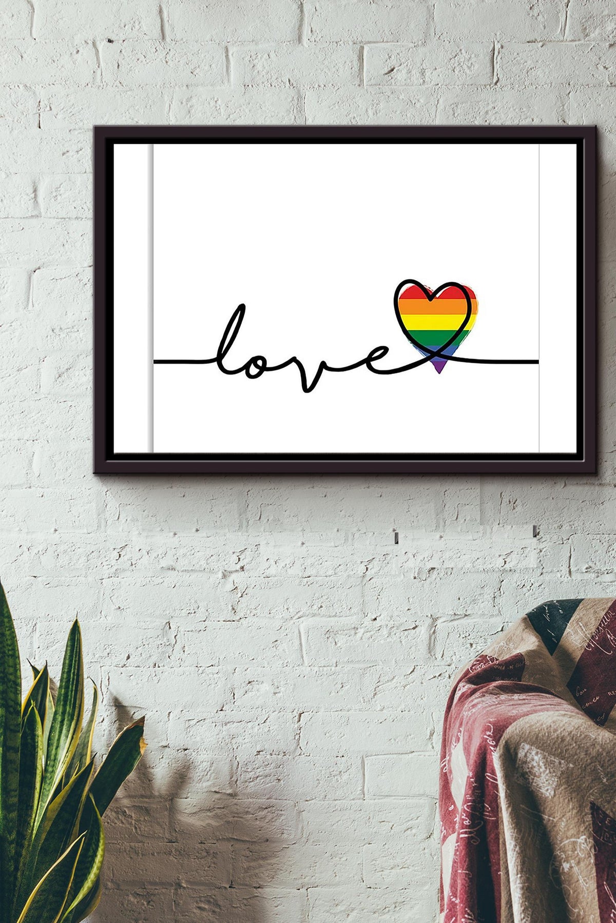 Love Is Just Love Lgbtqia Love Poster n Framed Matte Canvas
