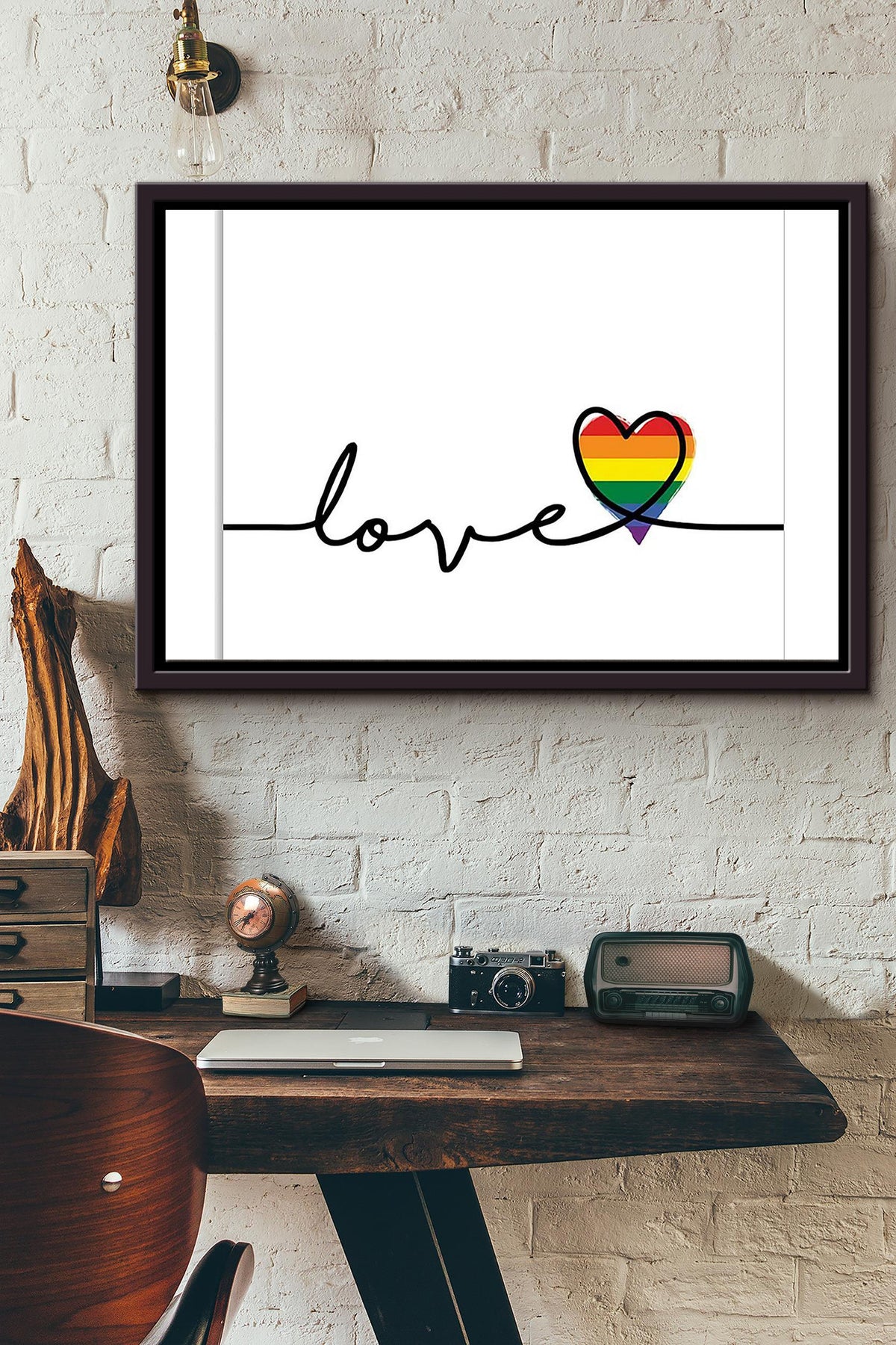 Love Is Just Love Lgbtqia Love Poster n Framed Matte Canvas