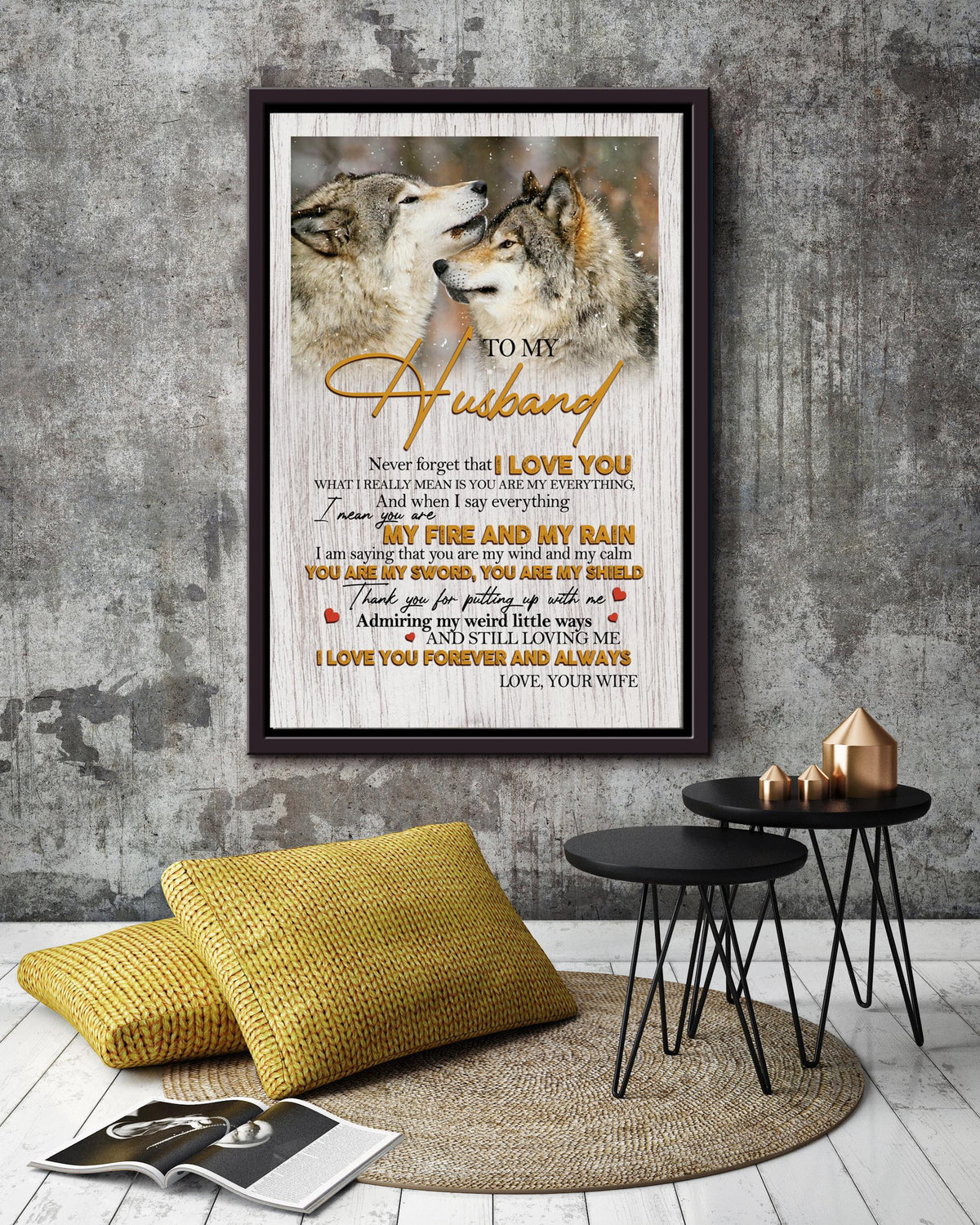 Loving Letter From Wife To Husband Gift For Valentine Wedding Anniversary Framed Canvas