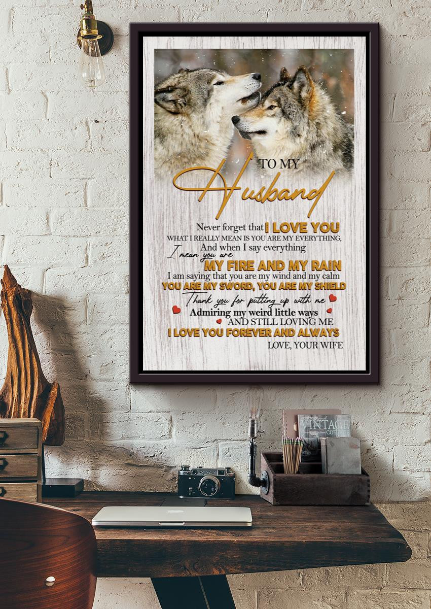 Loving Letter From Wife To Husband Gift For Valentine Wedding Anniversary Framed Canvas