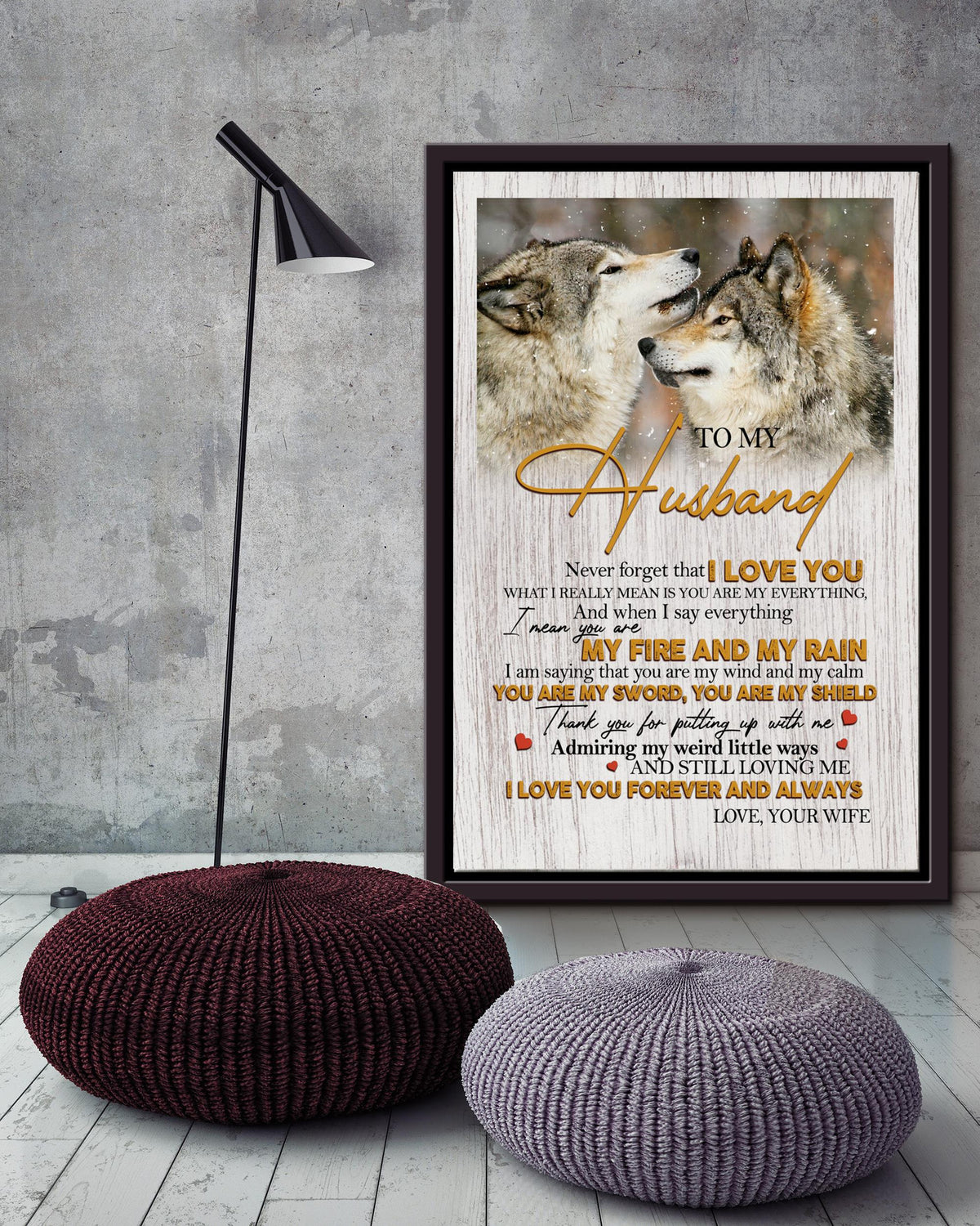 Loving Letter From Wife To Husband Gift For Valentine Wedding Anniversary Framed Canvas