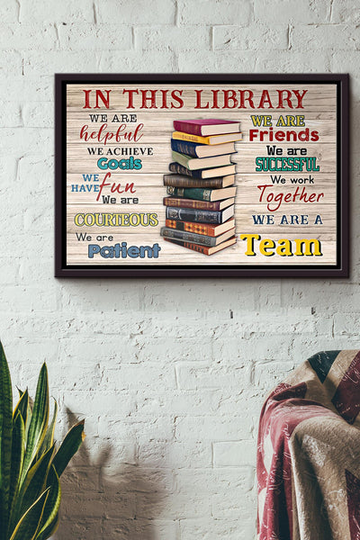 In This Library Poster n Framed Matte Canvas