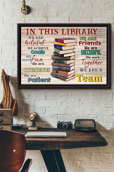 In This Library Poster n Framed Matte Canvas