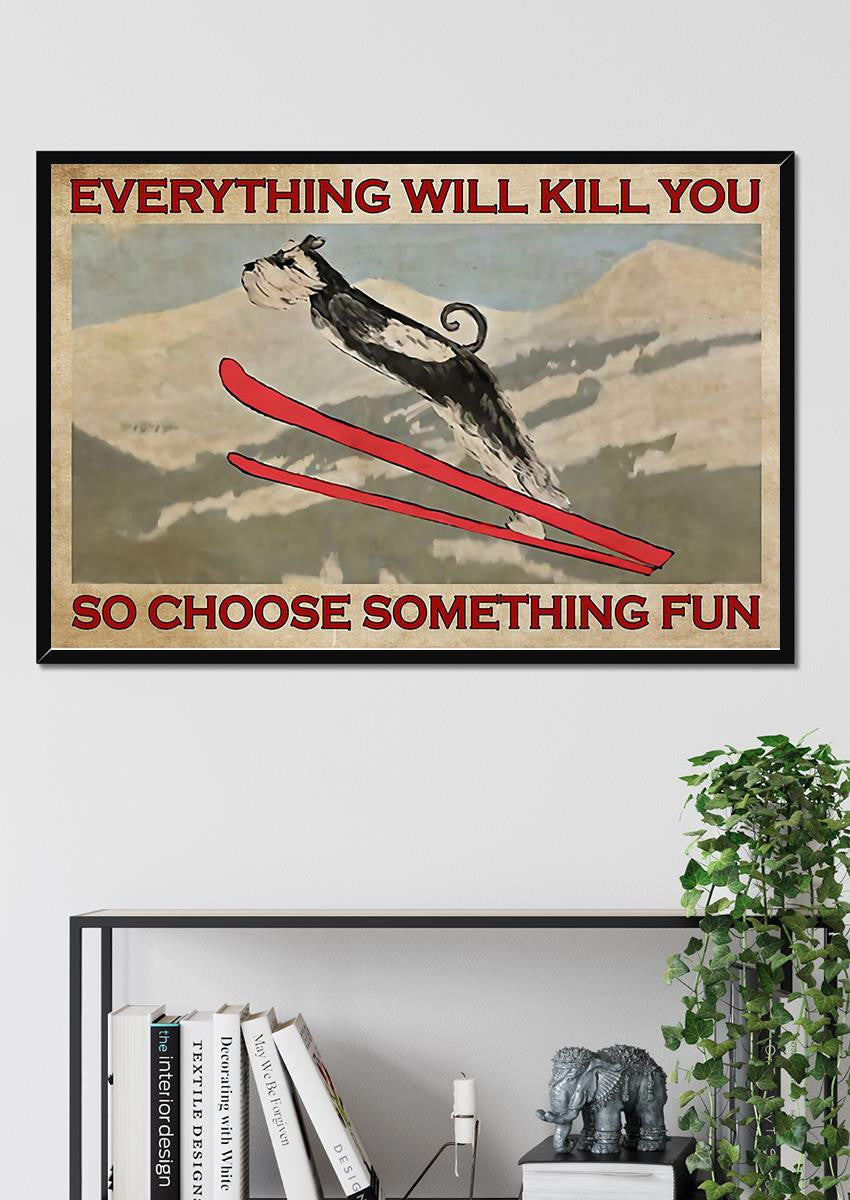 Choose Something Fun Skiing Wall Art Gift For Skiers Explorer Framed Prints, Canvas