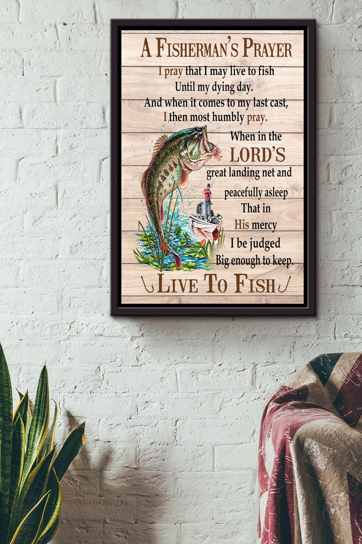 A Fisherman's Prayer Poster Christian Wall Art Gift For Fisherman, Fishing Out Lover, God Believer Framed Canvas Framed Prints, Canvas