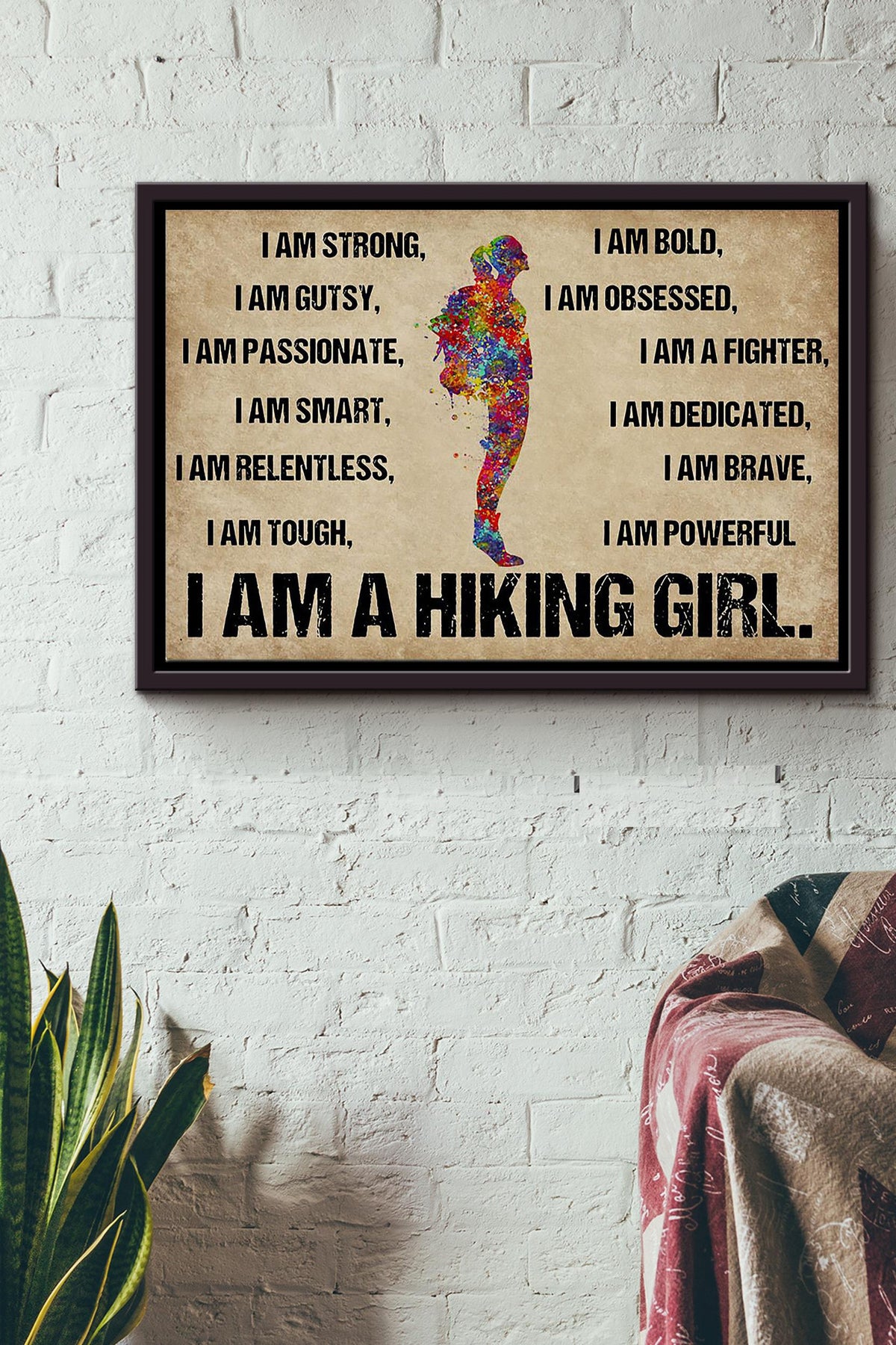 Hikers Gift - I Am A Hiking Girl n Framed Matte Canvas