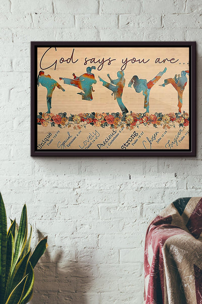 Karate God Says You Are Unique Special Poster n Framed Matte Canvas