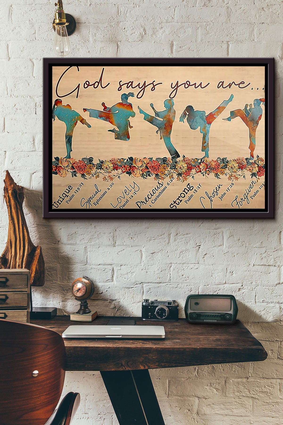 Karate God Says You Are Unique Special Poster n Framed Matte Canvas