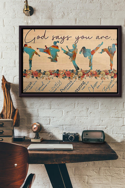 Karate God Says You Are Unique Special Poster n Framed Matte Canvas