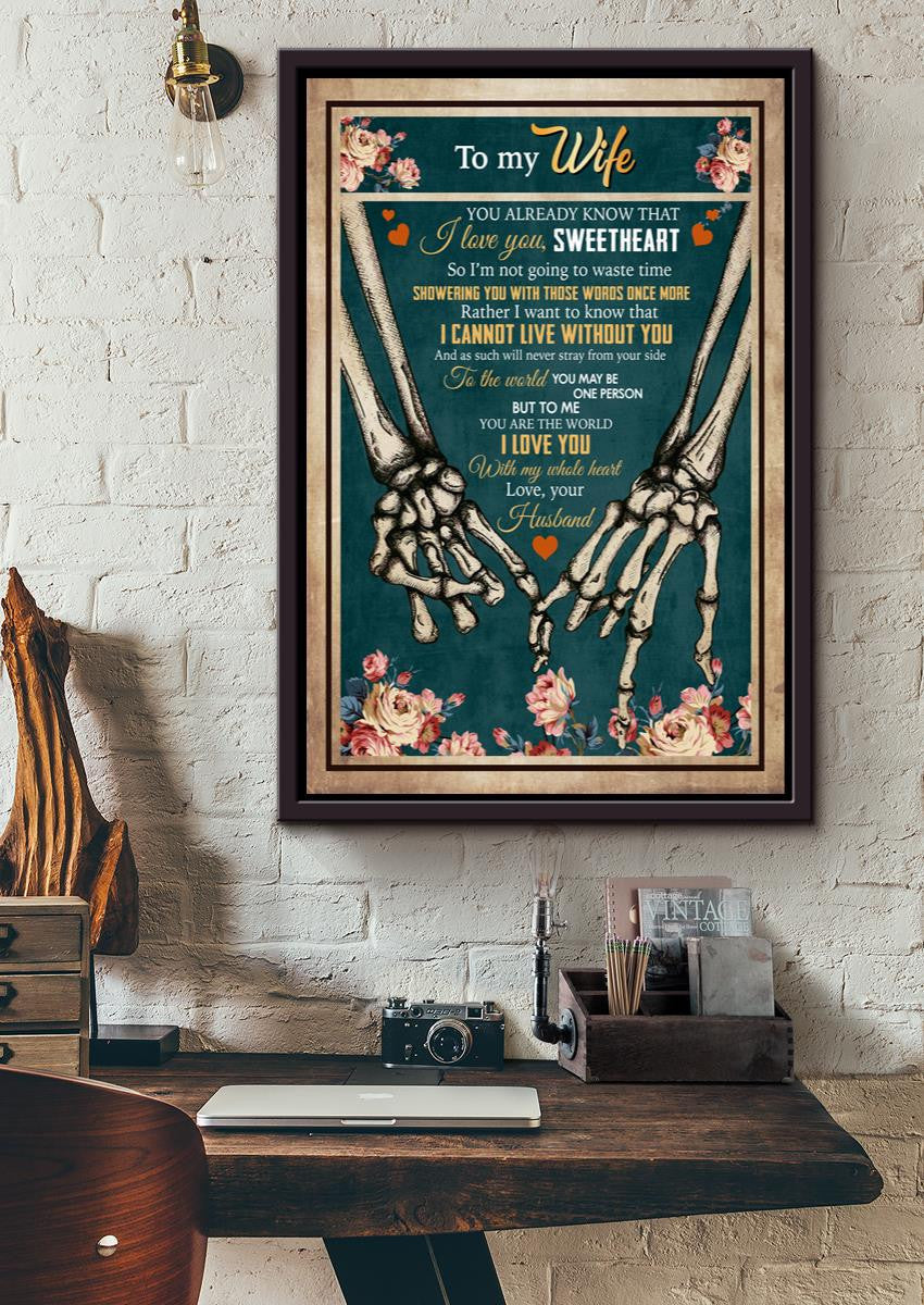 Loving Letter From Husband To Wife Gift For Valentine Wedding Anniversary 04 Framed Canvas