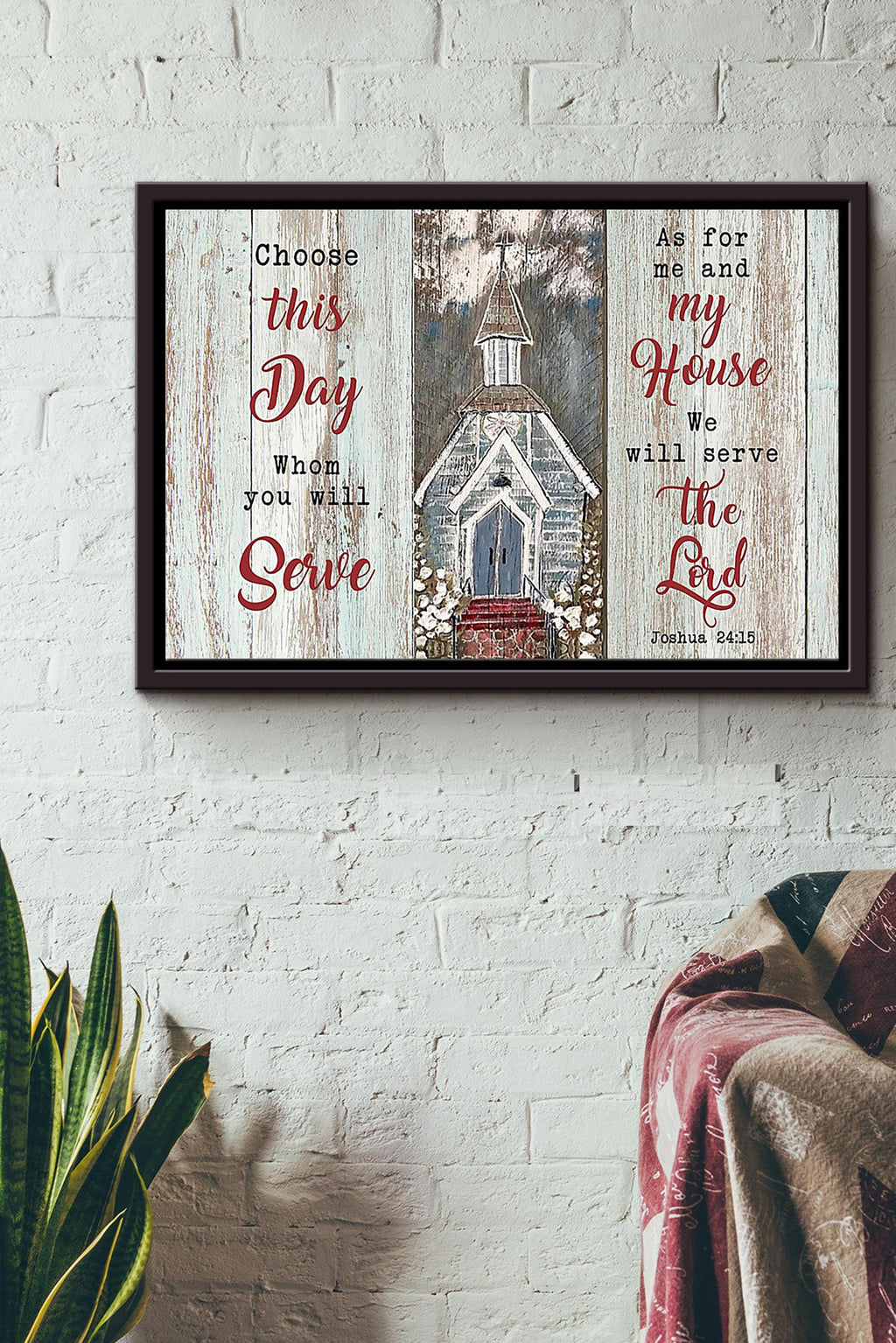 Church We Will Serve The Lord Poster n Framed Matte Canvas
