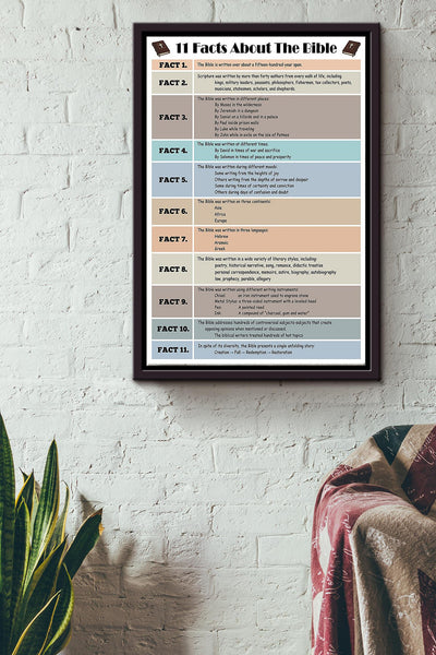 11 Facts About The Bible Poster Framed Matte Canvas