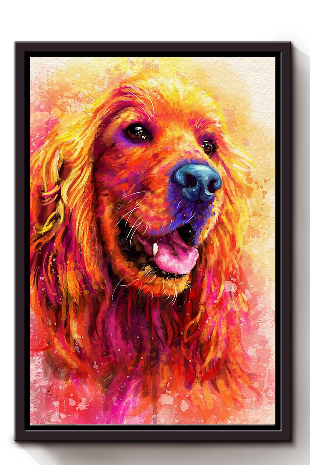 Cocker Spaniel Portrait Wall Art For Dog Lover Housewarming Framed Matte Canvas Framed Prints, Canvas