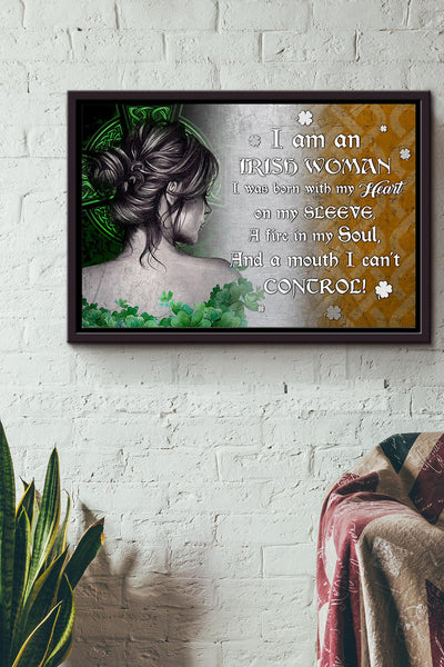 I Am An Irish Woman Poster n Framed Matte Canvas