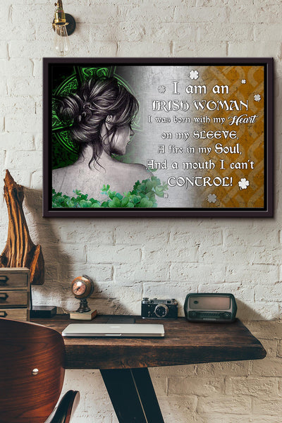 I Am An Irish Woman Poster n Framed Matte Canvas