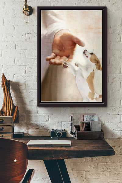 God Takes Dachshund To The Heaven Poster Framed Matte Canvas