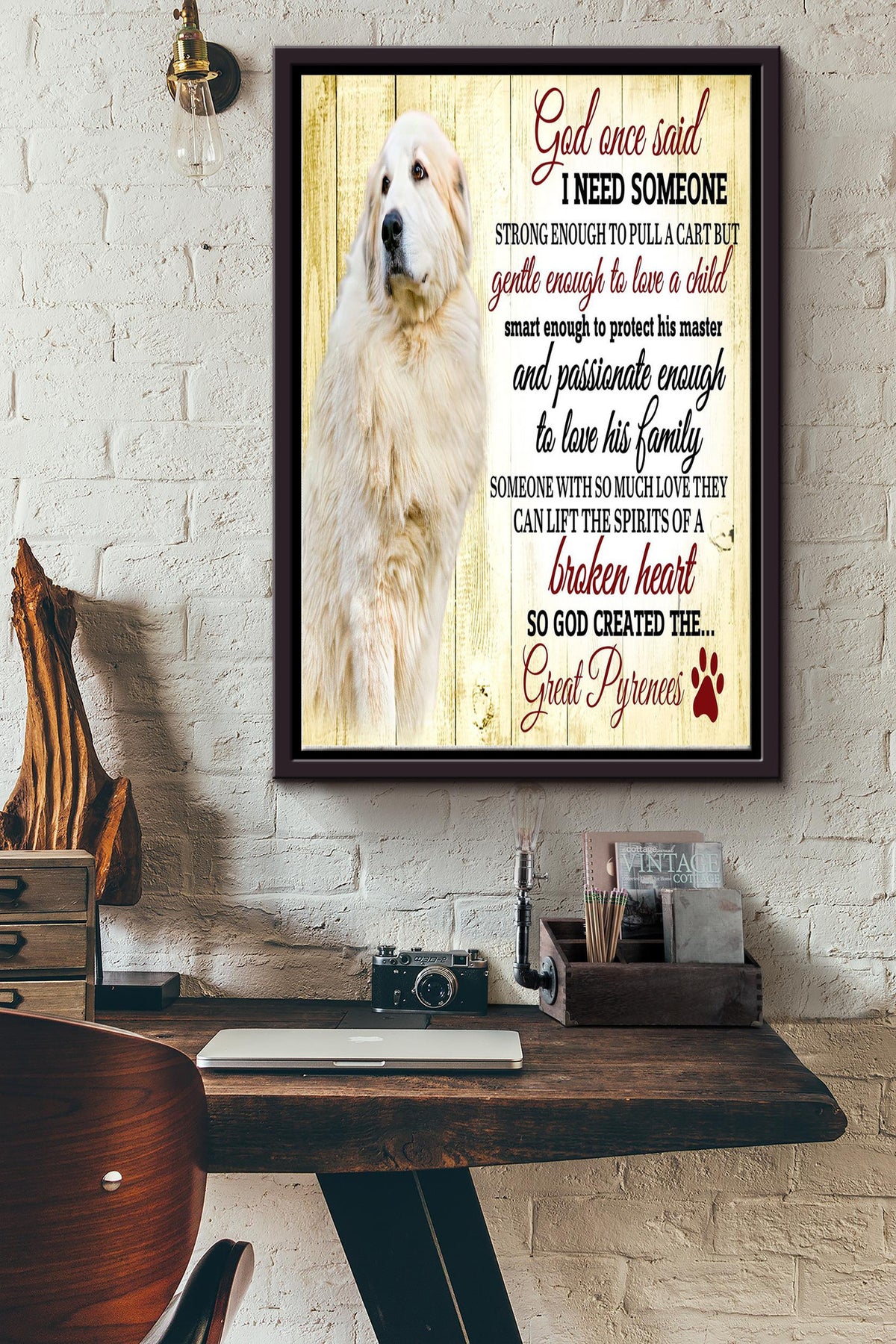 God Once Said I Need Someone Poster - Animal Wall Art - Gift For Dog Lover, Dog Foster, Puppy Fan, Home Decor Framed Matte Canvas Framed Prints, Canvas