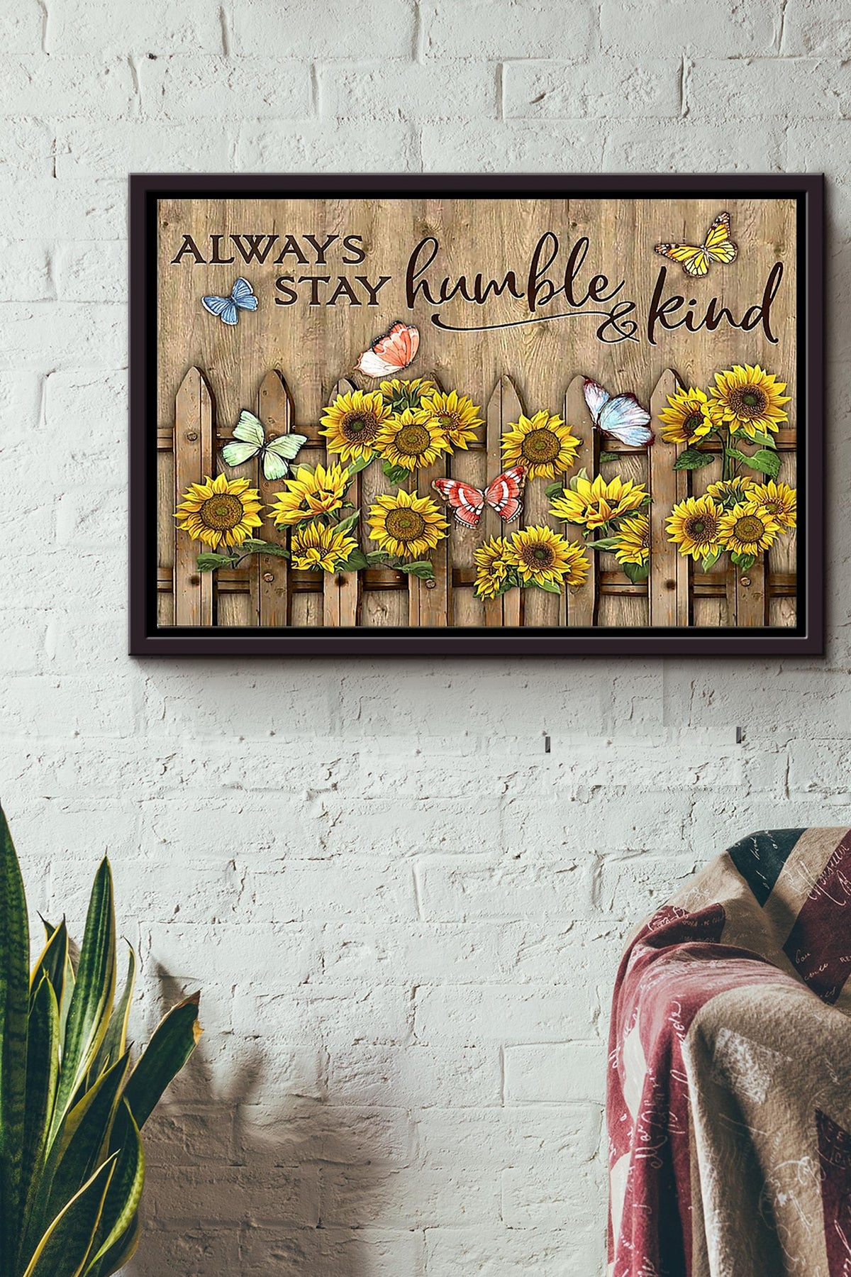 Butterfly Always Stay Humble And Kind n Framed Matte Canvas