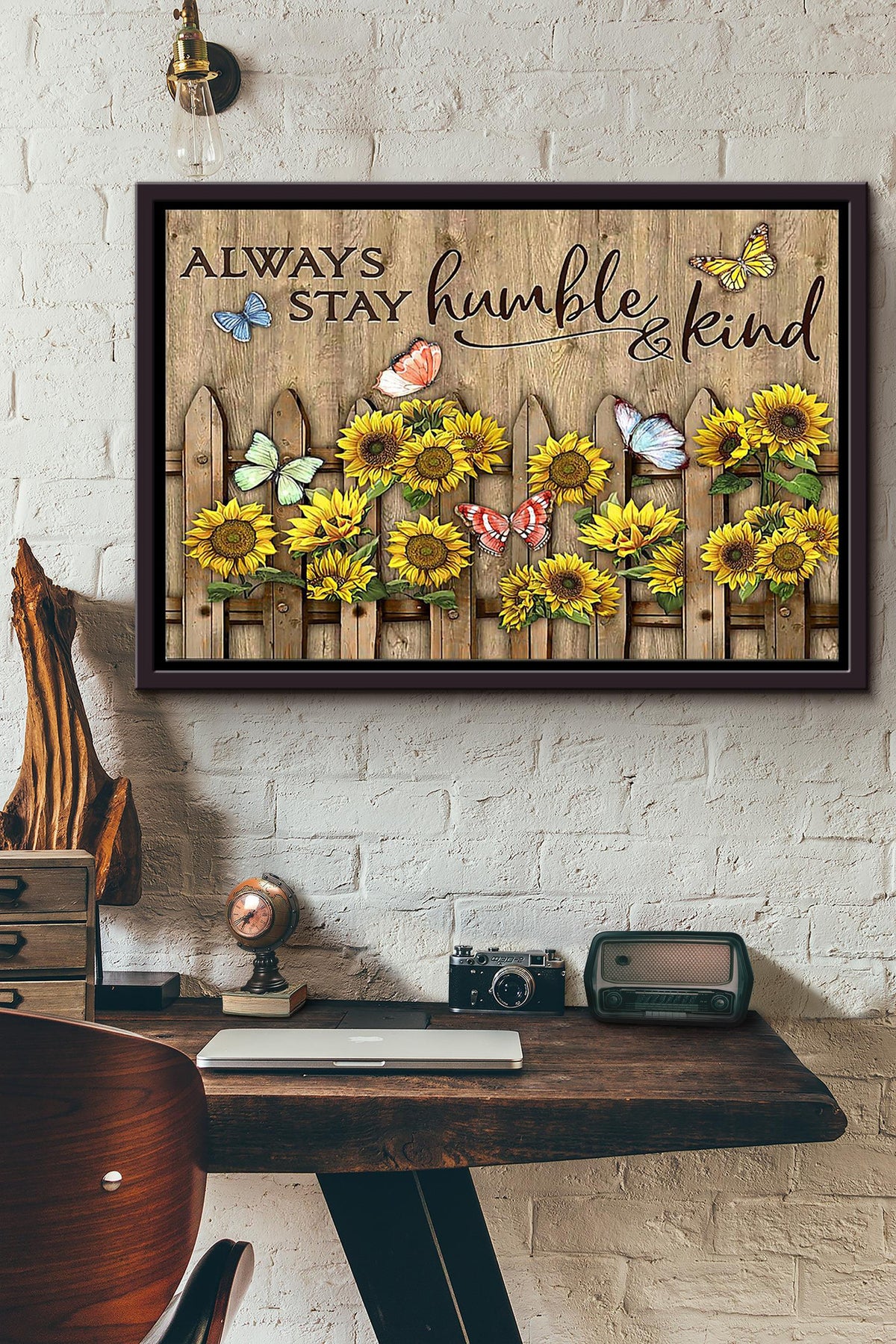 Butterfly Always Stay Humble And Kind n Framed Matte Canvas