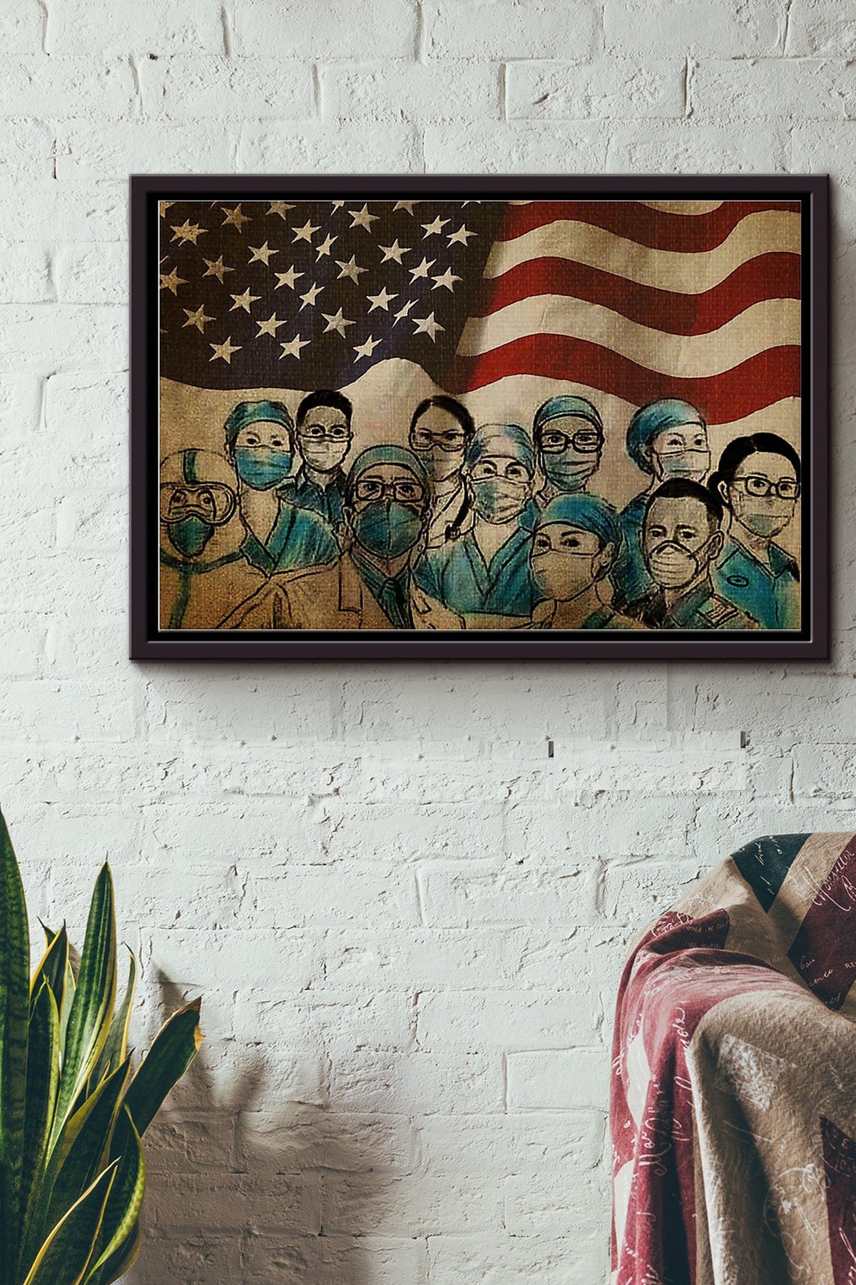 American Nurses Poster n Framed Matte Canvas