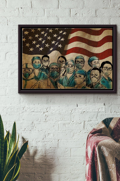 American Nurses Poster n Framed Matte Canvas