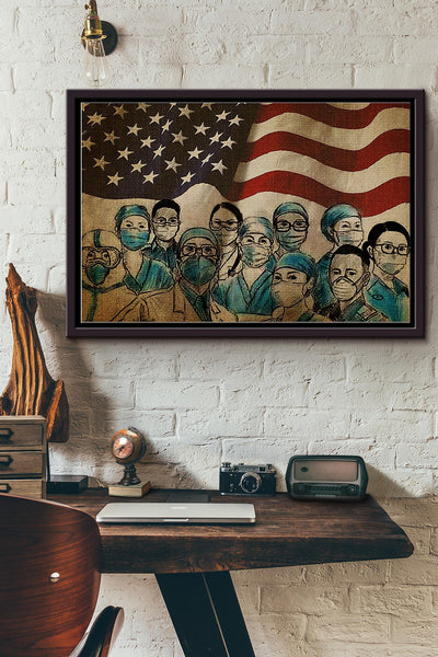 American Nurses Poster n Framed Matte Canvas