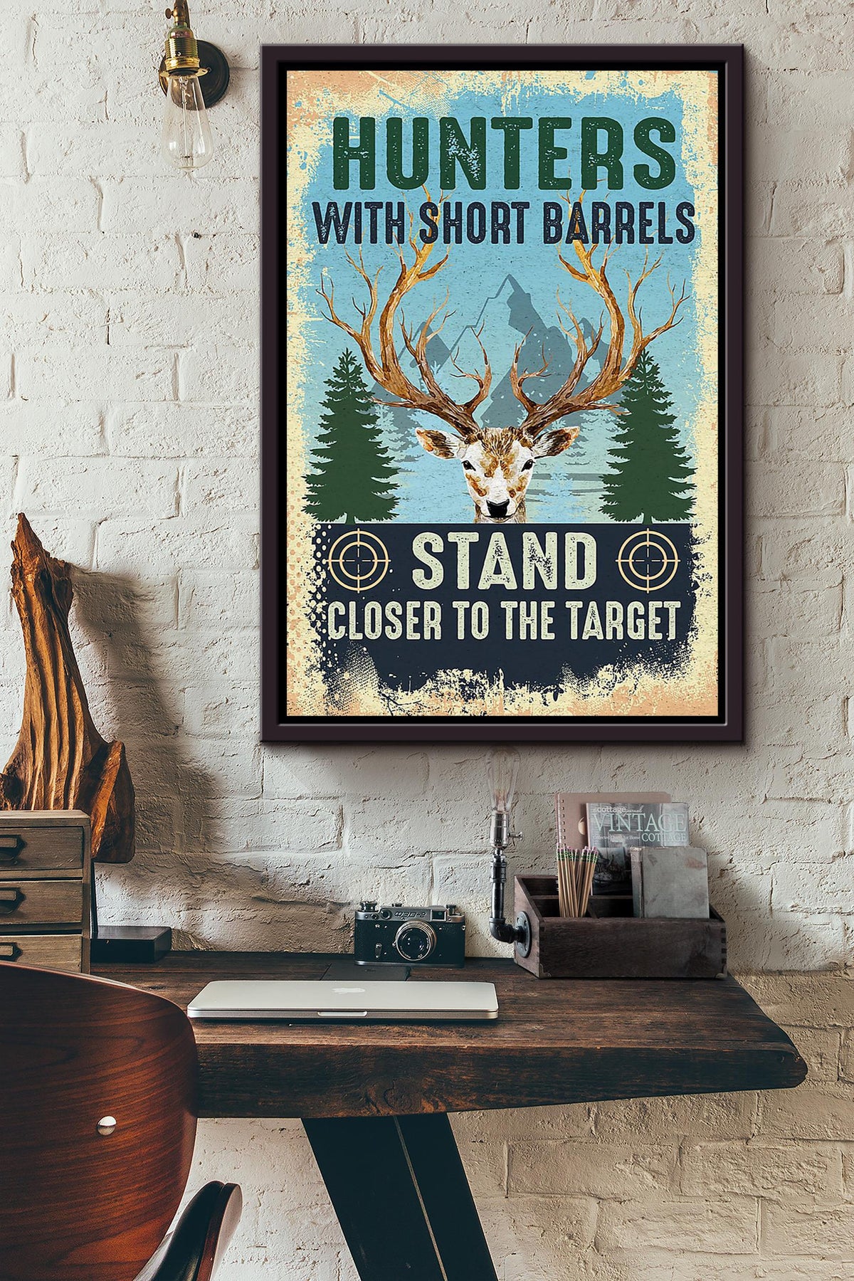 Deer Hunting Quote Gift For Man Father's Day Hunter Home Decor Framed Canvas