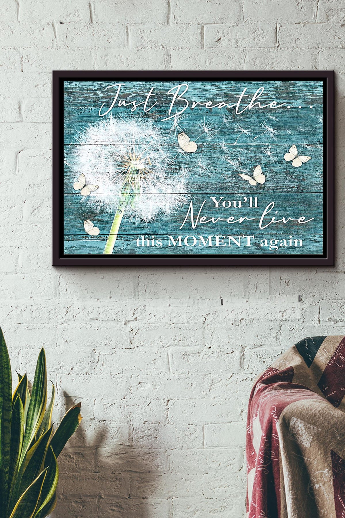 Hippie Just Breathe Live This Moment n Framed Matte Canvas