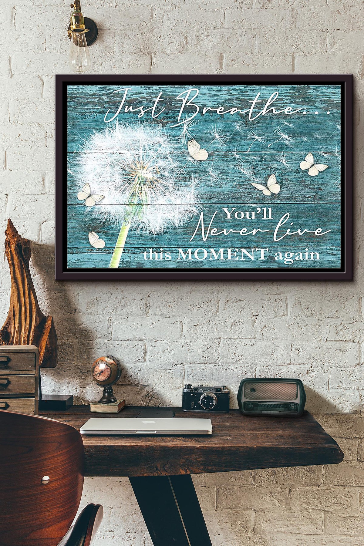 Hippie Just Breathe Live This Moment n Framed Matte Canvas