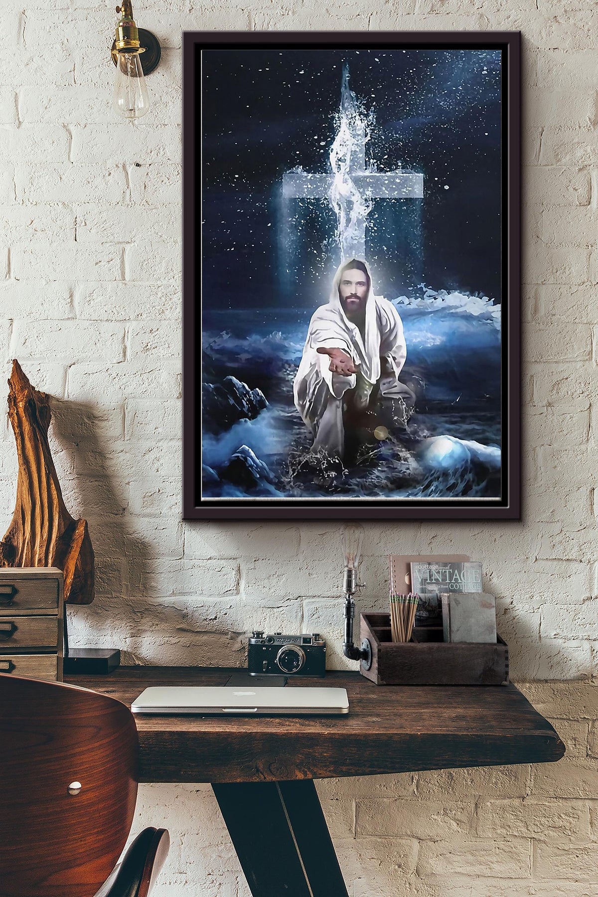 Jesus Give Me Your Hand Holding Hand Poster Framed Matte Canvas GS20240923056