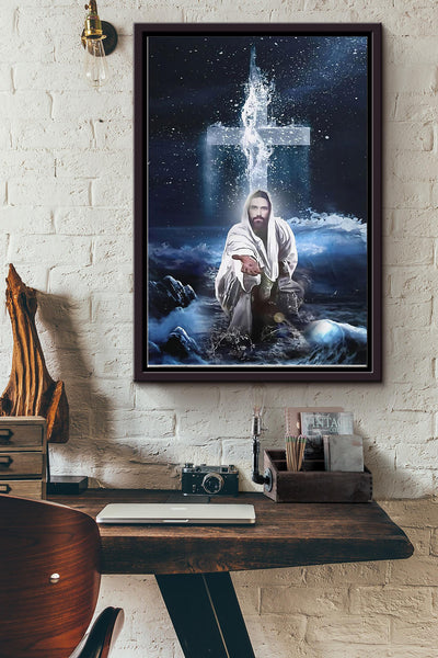Jesus Give Me Your Hand Holding Hand Poster Framed Matte Canvas GS20240923056