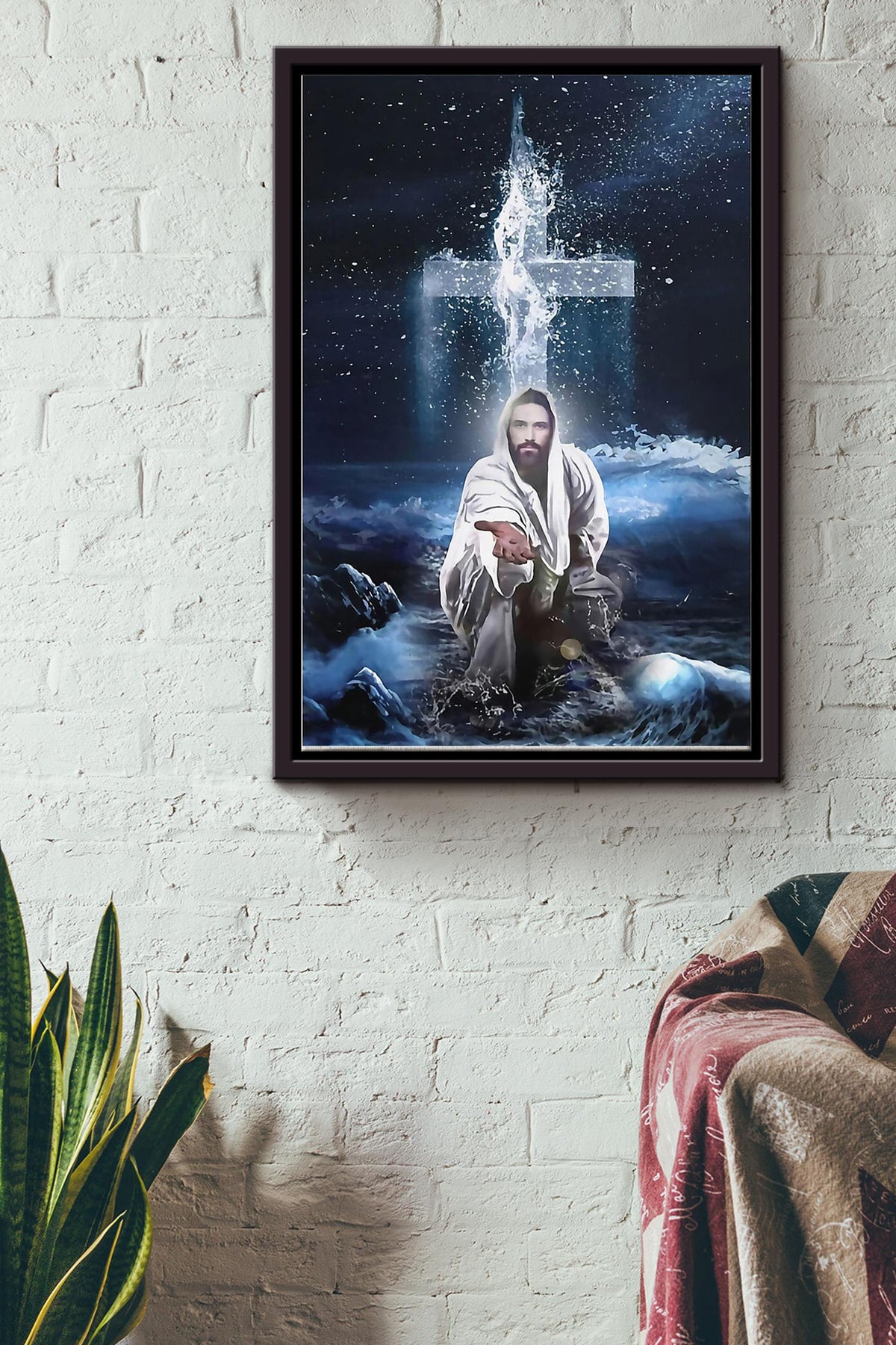 Jesus Give Me Your Hand Holding Hand Poster Framed Matte Canvas GS20240923056