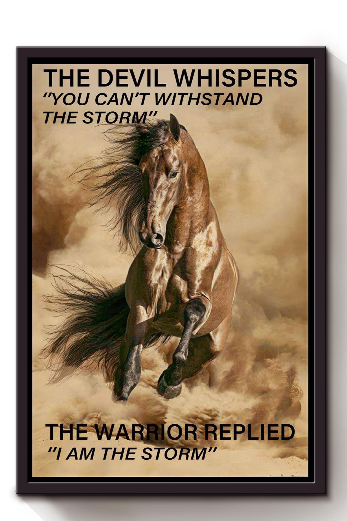 Horse And The Devil Whisperposter - Running Horse Wall Art - Gift For Horse Lover Horseback Rider Cowboy Cowgirl Framed Canvas Framed Prints, Canvas