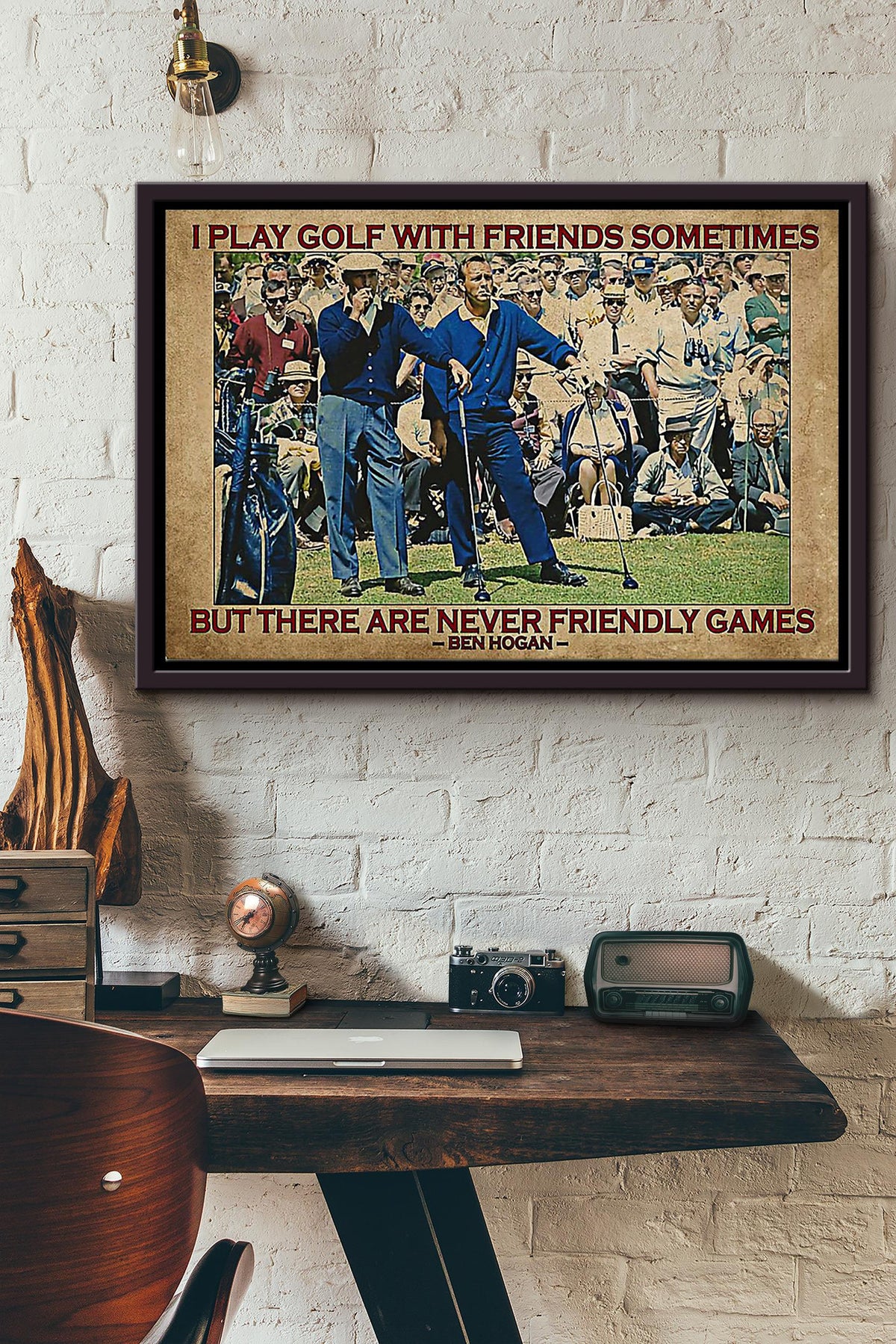 Golf There Are Never Friendly Games n Framed Matte Canvas