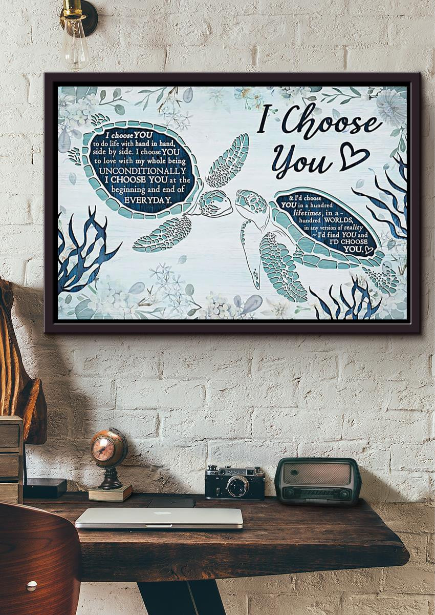 I Choose You Loving Quote Wedding Vows Wall Art Gift For Valentine Wedding Anniversary Framed Prints, Canvas