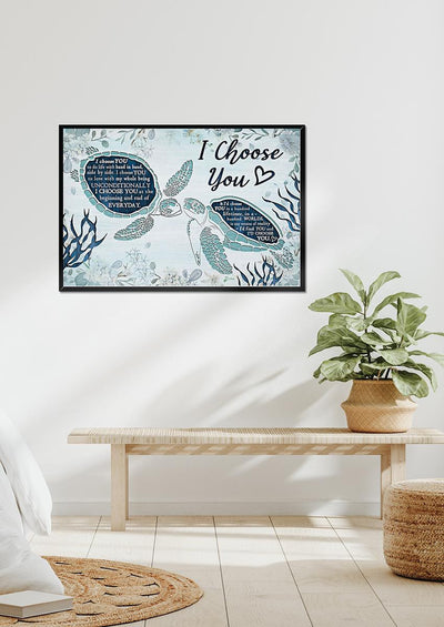 I Choose You Loving Quote Wedding Vows Wall Art Gift For Valentine Wedding Anniversary Framed Prints, Canvas