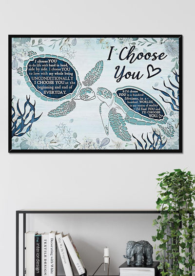 I Choose You Loving Quote Wedding Vows Wall Art Gift For Valentine Wedding Anniversary Framed Prints, Canvas