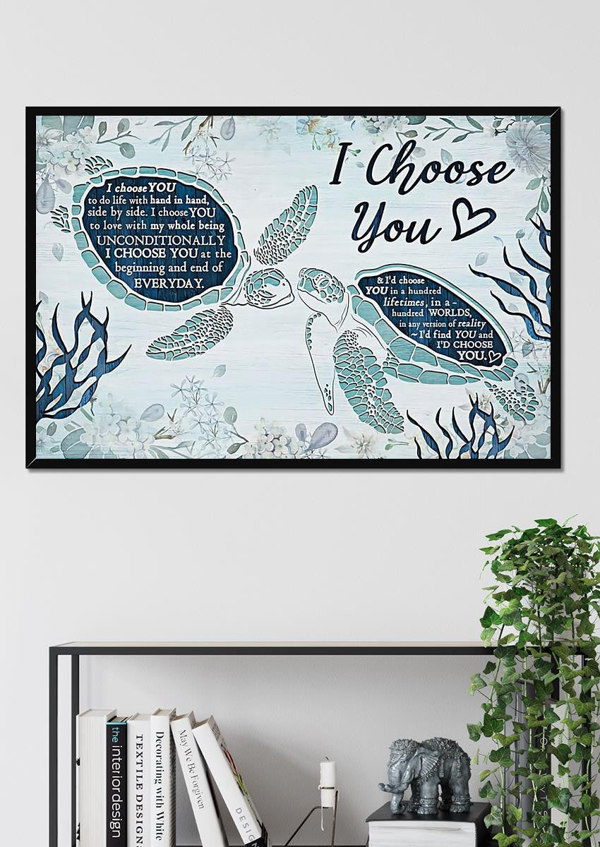 I Choose You Loving Quote Wedding Vows Wall Art Gift For Valentine Wedding Anniversary Framed Prints, Canvas