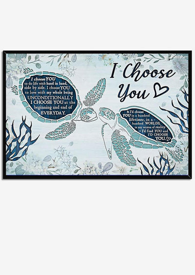 I Choose You Loving Quote Wedding Vows Wall Art Gift For Valentine Wedding Anniversary Framed Prints, Canvas
