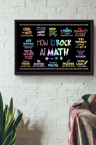 How To Rock At Math Poster n Framed Matte Canvas