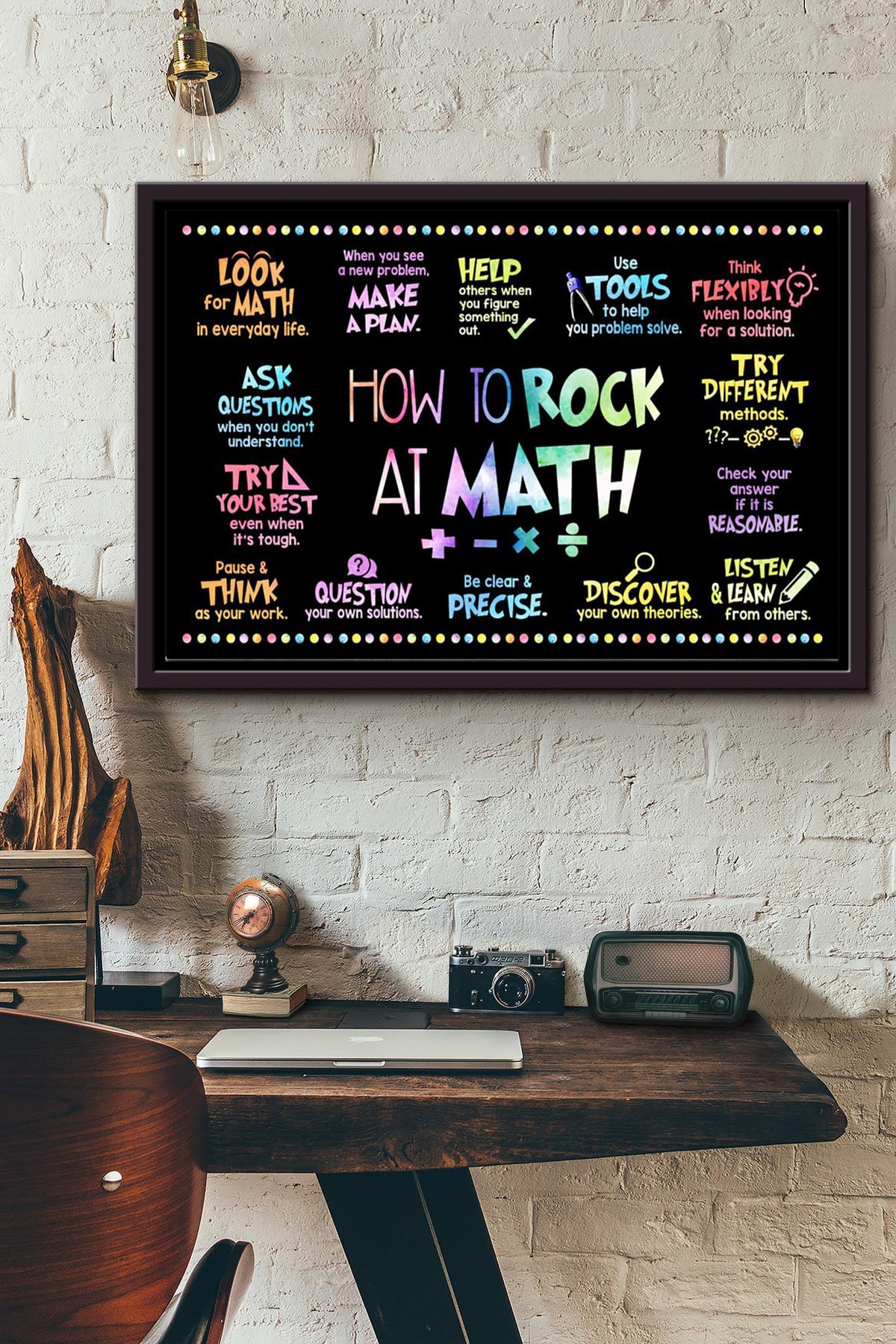 How To Rock At Math Poster n Framed Matte Canvas