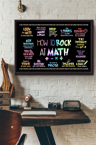 How To Rock At Math Poster n Framed Matte Canvas